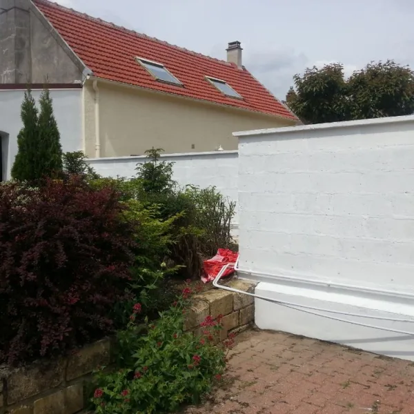 Nettoyage muret de façade et mise en peinture