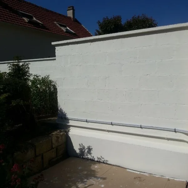 Nettoyage muret de façade et mise en peinture
