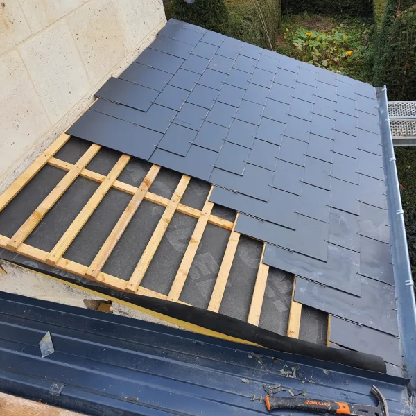 Couverture Ardoise et Tole Bac Acier + Charpente Pierrefonds