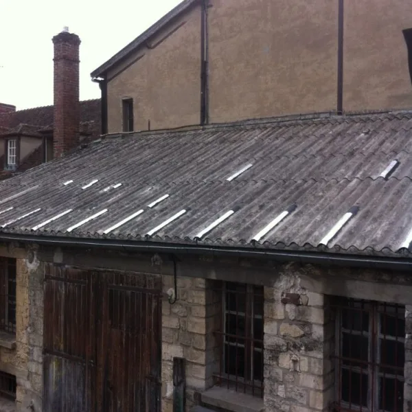 Nettoyage de toiture au balai-brosse métallique + réparation de toiture